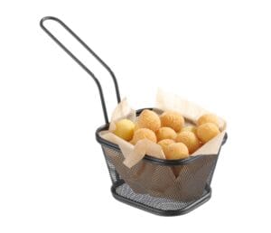 Minijaturne košarice za friteze - složive, crne, HENDI, 130x115x(H)80mm