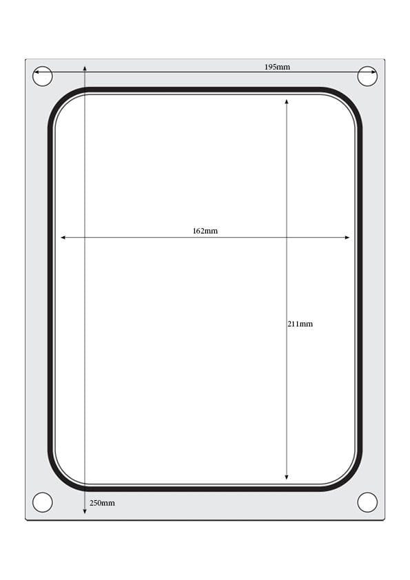 Matrica za brtvljenje posuda , HENDI, 2x spermnik 178x113 mm - Slika 2