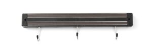 Magnet za noževe s kukama, HENDI, 3 kuke, Crna, (L)340mm