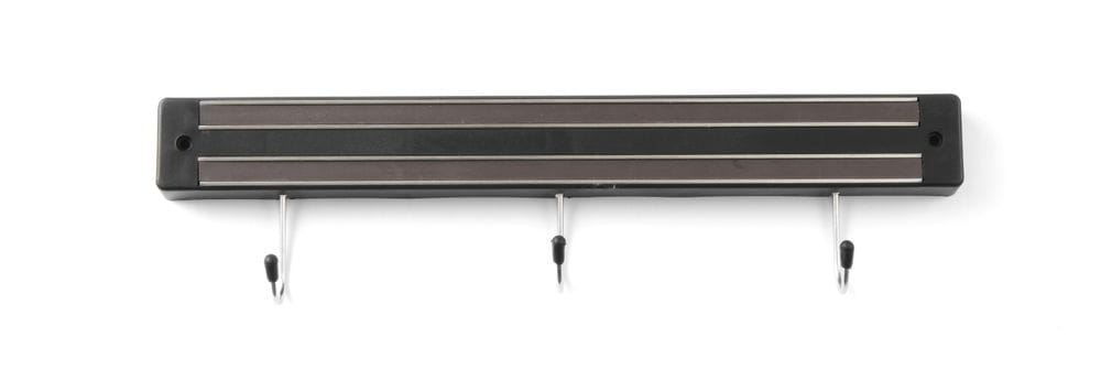 Magnet za noževe s kukama, HENDI, 3 kuke, Crna, (L)340mm