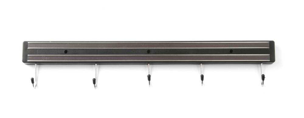 Magnet za noževe s kukama, HENDI, 3 kuke, Crna, (L)340mm - Slika 2
