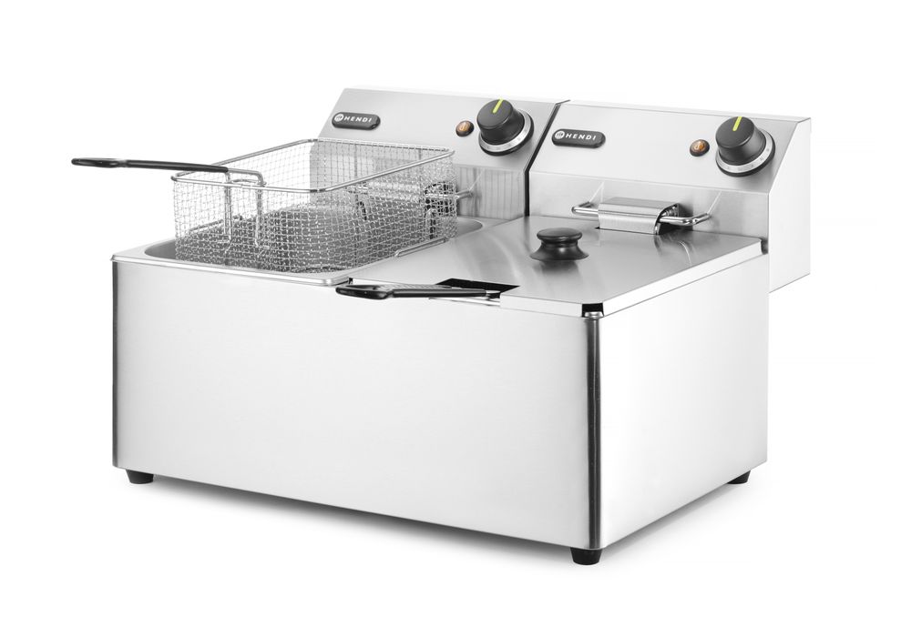 Friteza Kitchen Line - 2x 8L, HENDI, Kitchen Line, 16L, 230V/7000W, 542x430x(H)351mm - Slika 2