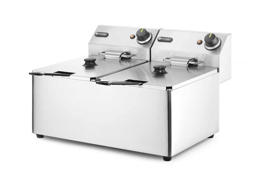 Friteza Kitchen Line - 2x 8L, HENDI, Kitchen Line, 16L, 230V/7000W, 542x430x(H)351mm - Slika 3