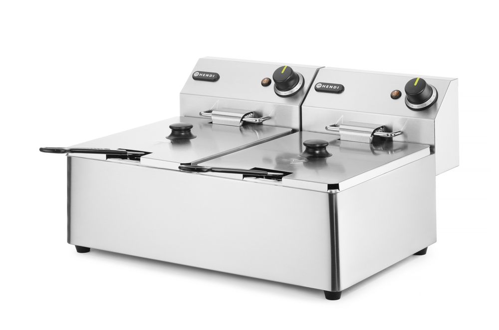 Friteza Kitchen Line - 2x 6L, HENDI, Kitchen Line, 12L, 230V/6600W, 550x430x(H)305mm - Slika 3
