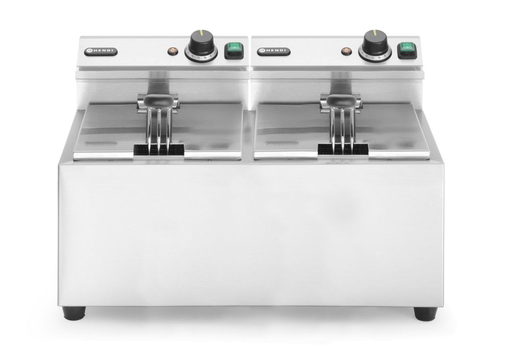 Friteza Profi Line - 2 x 8 L, HENDI, Profi Line, 16L, 230V/7000W, 605x460x(H)369mm