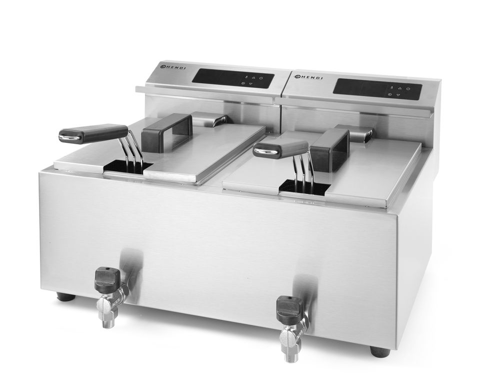 Friteza Profi Line s ispusnim ventilom digitalna – 2 x 8 l, HENDI, Profi Line, 16L, 230V/7000W, 605x515x(H)350mm - Slika 4