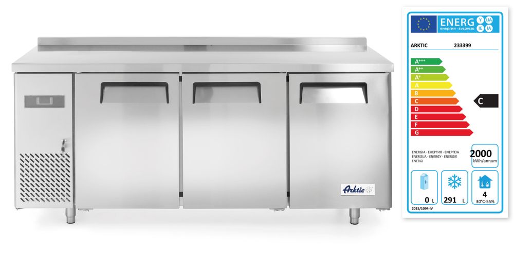 Zamrzivač s troja vrata Kitchen Line 390L, Arktic, Kitchen Line, 291L, 230V/550W, 1800x600x(H)886mm - Slika 2