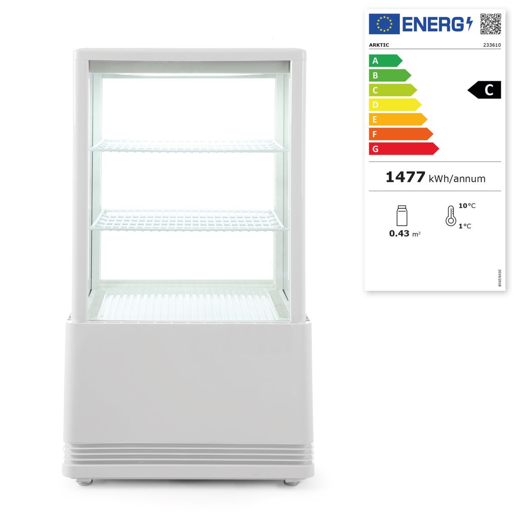 Hlađena vitrina za izlaganje, 58L, Arktic, Bijela, 230V/170W, 452x406x(H)830mm - Slika 2