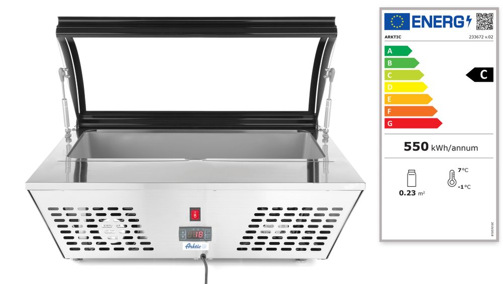 Pultna hlađena vitrina za salatu, Arktic, Arktic, 67L, 230V/105W, 775x615x(H)235mm - Slika 2