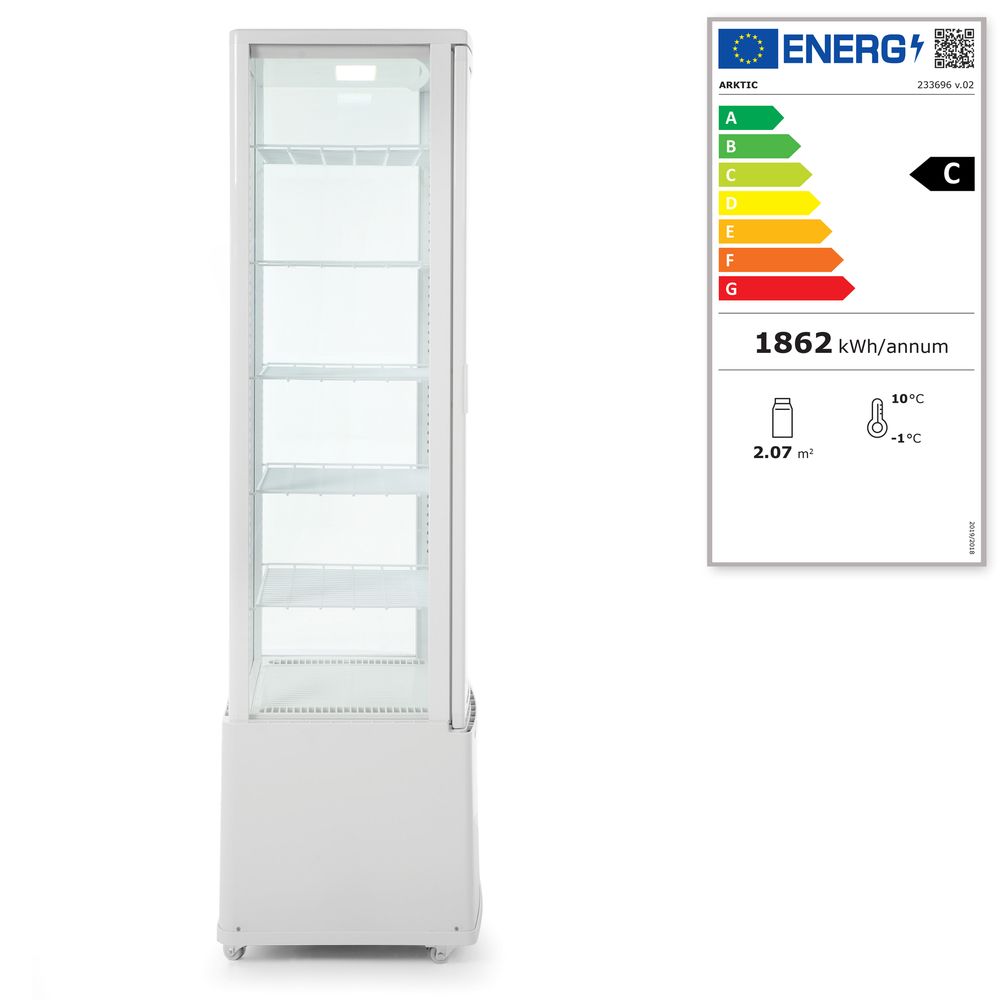 Hlađena vitrina za izlaganje, 270L, Arktic, Bijela, 230V/290W, 550x520x(H)1870mm - Slika 2