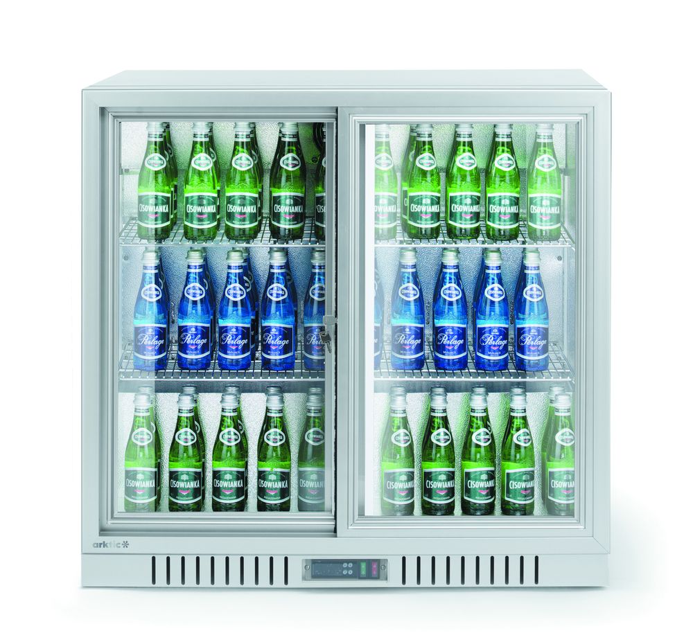 Pultni hladnjak s dvostrukim kliznim vratima, Arktic, 150L, Srebrna, 220-240V/160W, 900x520x(H)840mm