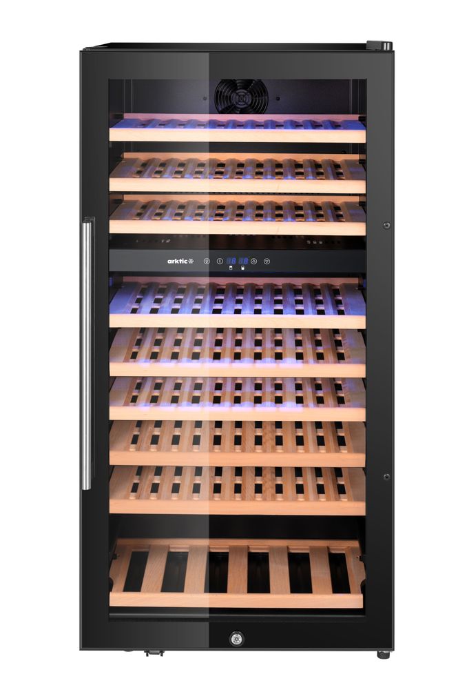 Hladnjak za vino, 2 zone, 91 boce, Arktic, 230L, Crna, 569x595x(H)1215mm