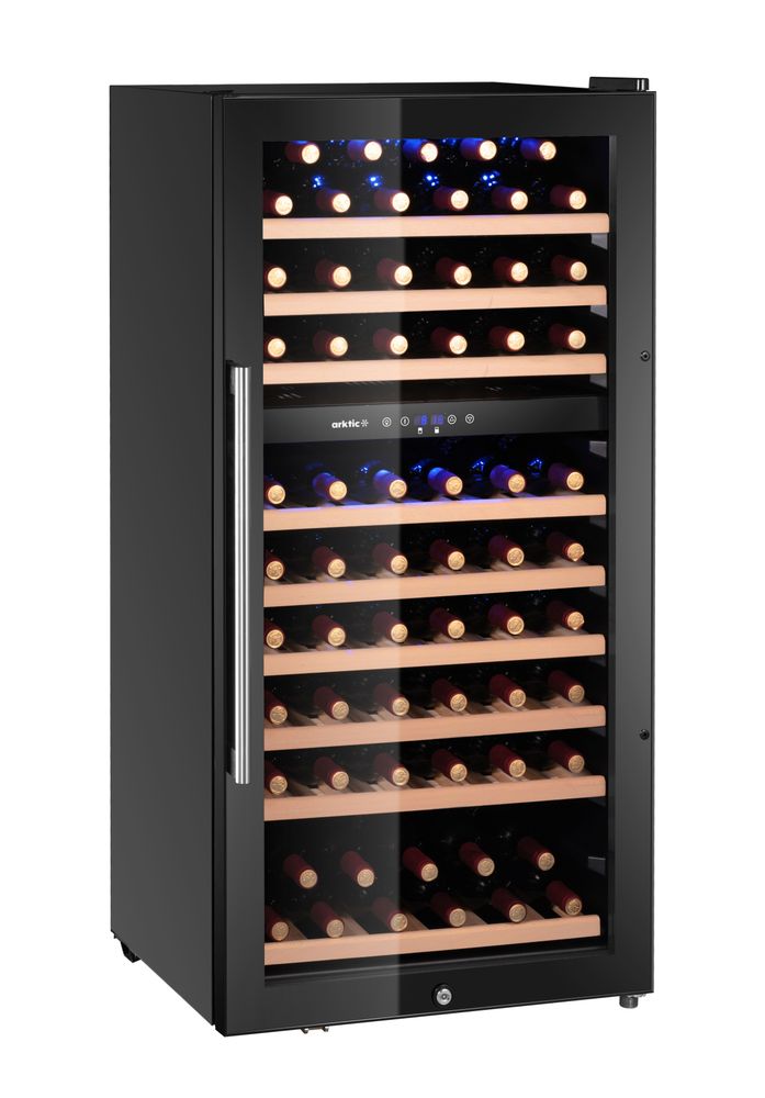 Hladnjak za vino, 2 zone, 91 boce, Arktic, 230L, Crna, 569x595x(H)1215mm - Slika 2