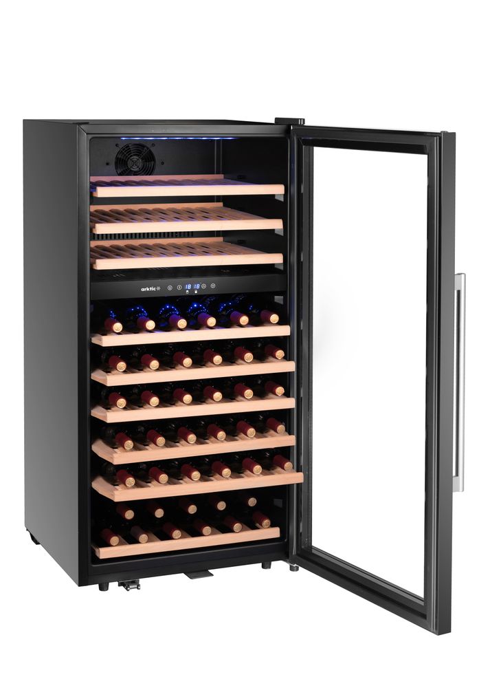 Hladnjak za vino, 2 zone, 91 boce, Arktic, 230L, Crna, 569x595x(H)1215mm - Slika 4