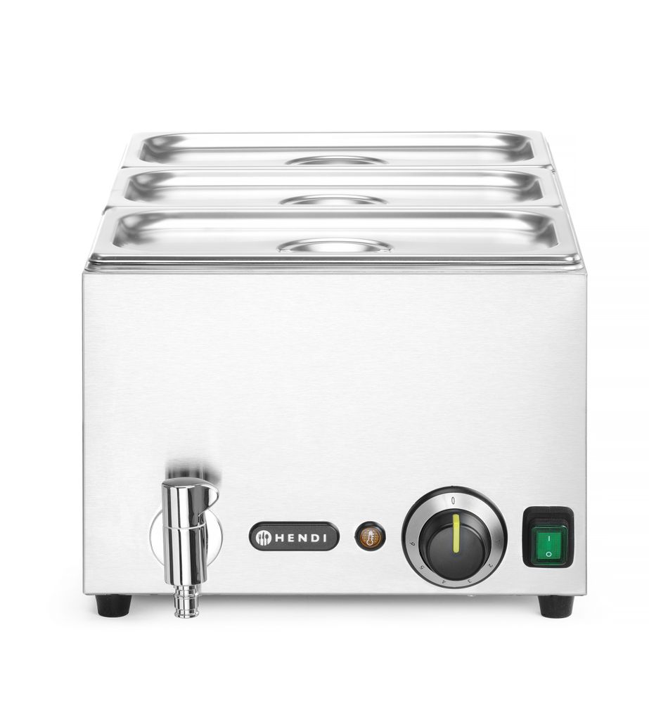 Set Ranger: Bain-marie s slavinom za ispuštanje + 3x GN 1/3 s poklopcem, HENDI, GN 1/1, 230V/1000W, 605x332x(H)242mm