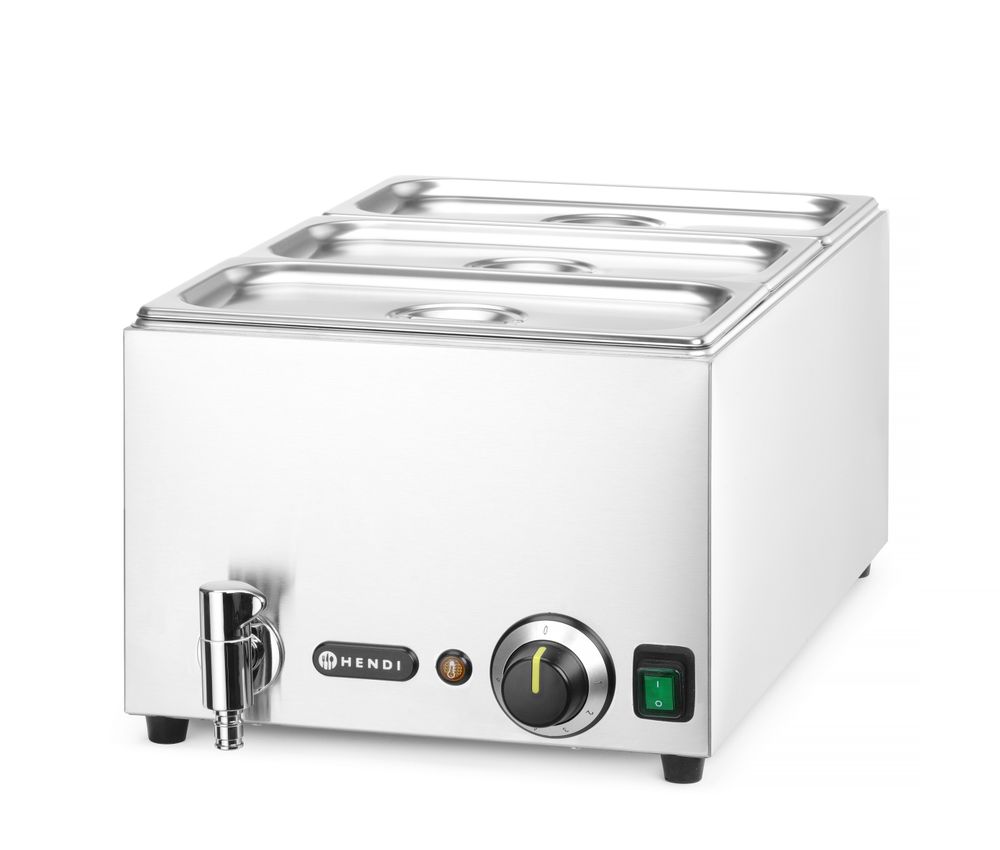 Set Ranger: Bain-marie s slavinom za ispuštanje + 3x GN 1/3 s poklopcem, HENDI, GN 1/1, 230V/1000W, 605x332x(H)242mm - Slika 2