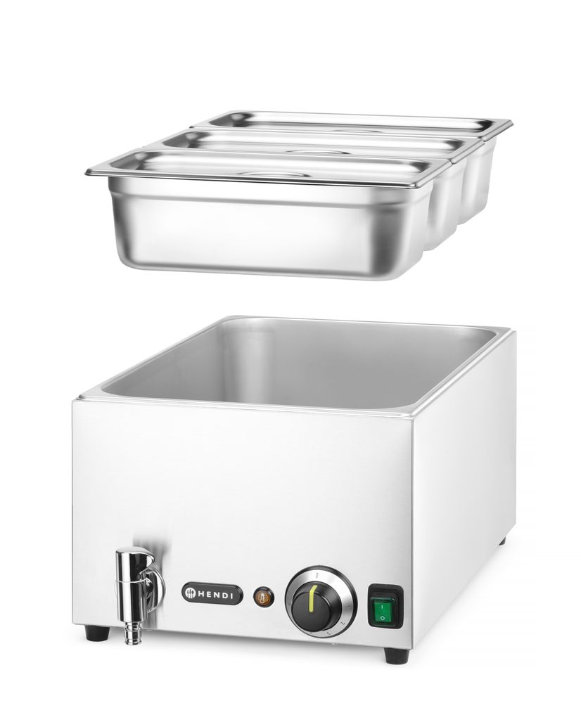 Set Ranger: Bain-marie s slavinom za ispuštanje + 3x GN 1/3 s poklopcem, HENDI, GN 1/1, 230V/1000W, 605x332x(H)242mm - Slika 4