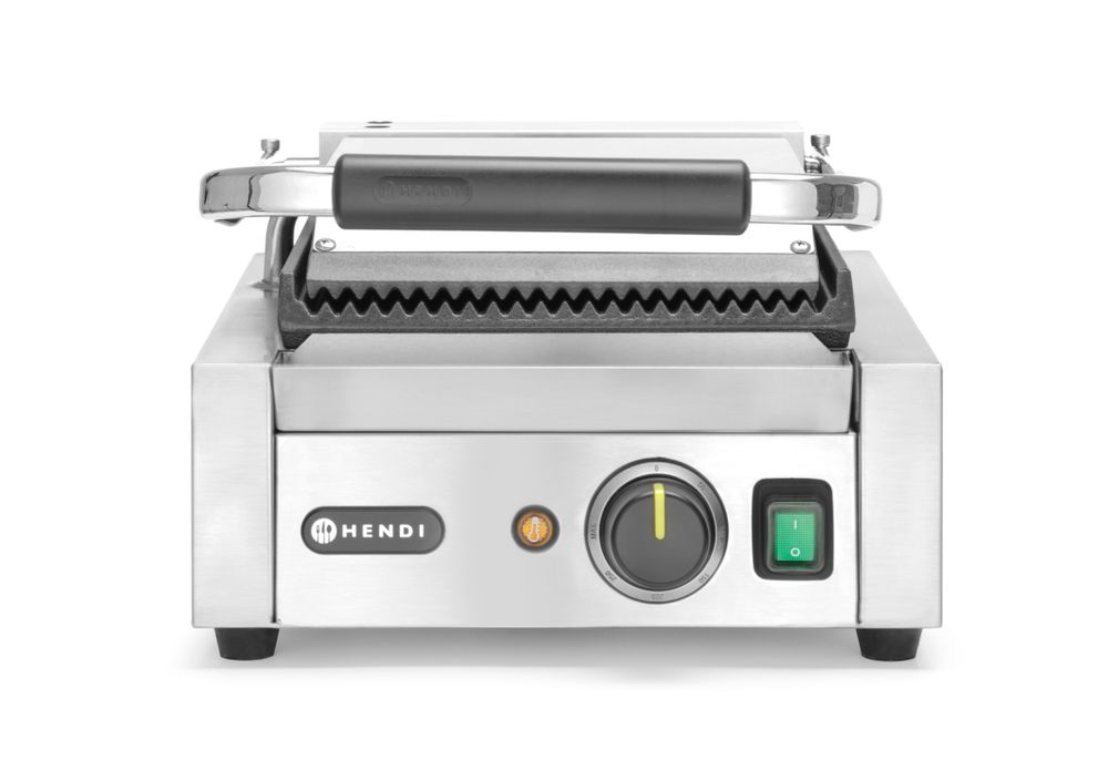Kontaktni roštilj - jednostruki, HENDI, Rebrasti vrh i dno, 230V/1800W, 310x375x(H)216mm - Slika 3