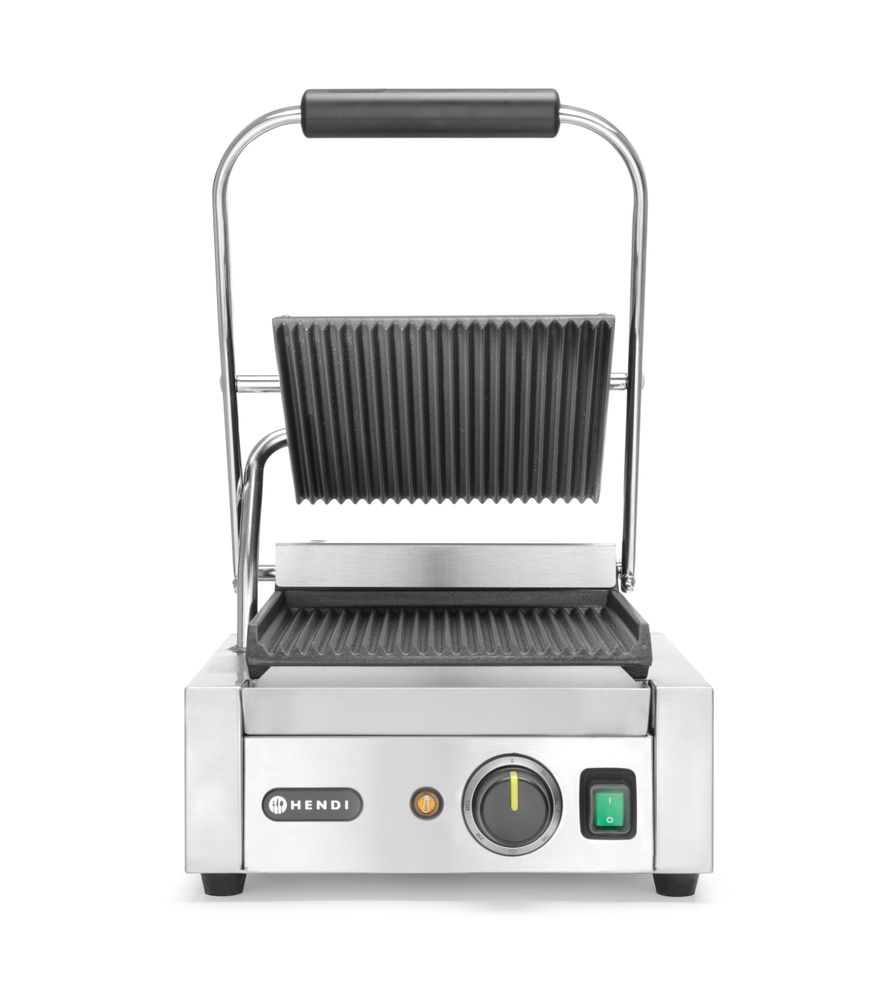 Kontaktni roštilj - jednostruki, HENDI, Rebrasti vrh i dno, 230V/1800W, 310x375x(H)216mm - Slika 4