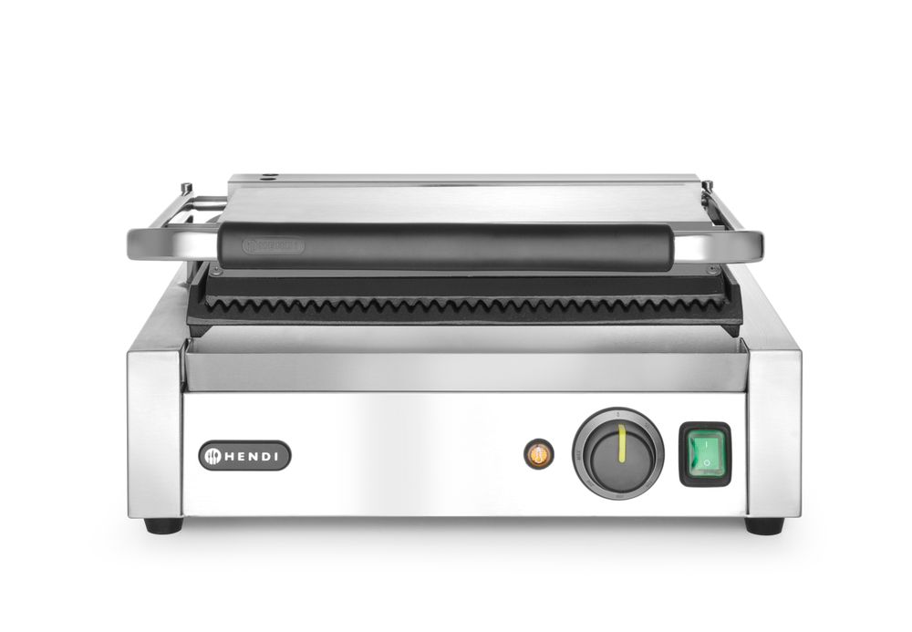 Kontaktni roštilj Panini, HENDI, Rebrasti vrh i dno, 230V/2200W, 430x375x(H)216mm - Slika 2