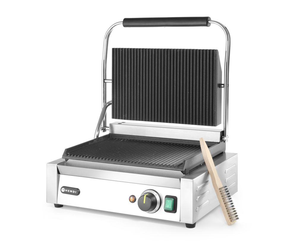 Kontaktni roštilj Panini, HENDI, Rebrasti vrh i dno, 230V/2200W, 430x375x(H)216mm - Slika 4