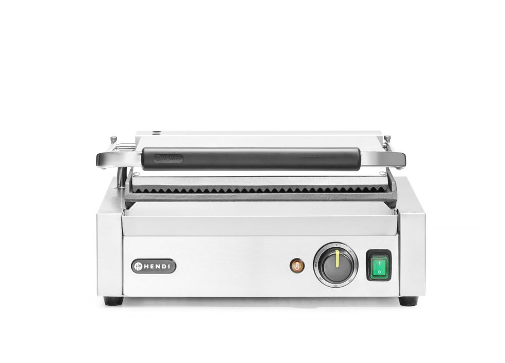 Kontaktni roštilj Panini, HENDI, Rebrasti vrh i glatko dno, 230V/2200W, 430x375x(H)216mm - Slika 3