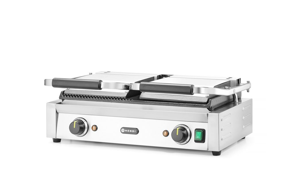 Kontaktni roštilj - dvostruki, HENDI, Polu-glatko, polu-rebrasto, 230V/3600W, 570x375x(H)216mm - Slika 3