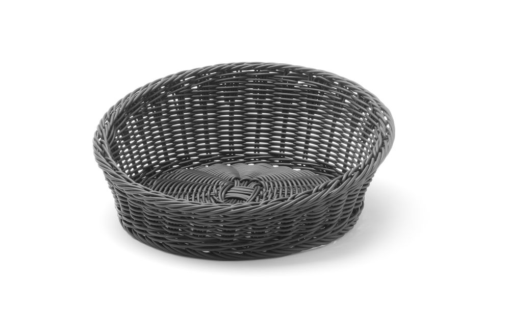 Kutna okrugla košara za pecivo, HENDI, Crna, fi310x(H)120mm - Slika 3