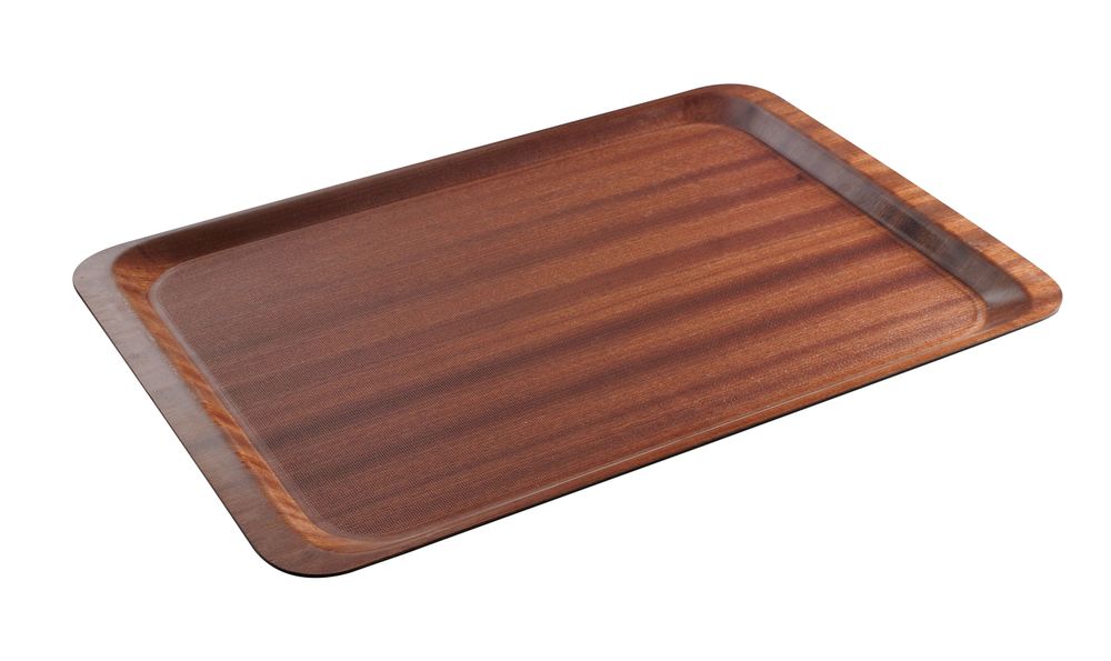 Tacna za posluživanje, pravokutna, protuklizna, laminirana, AmerBox, Od mahagonija, 430x610mm - Slika 4