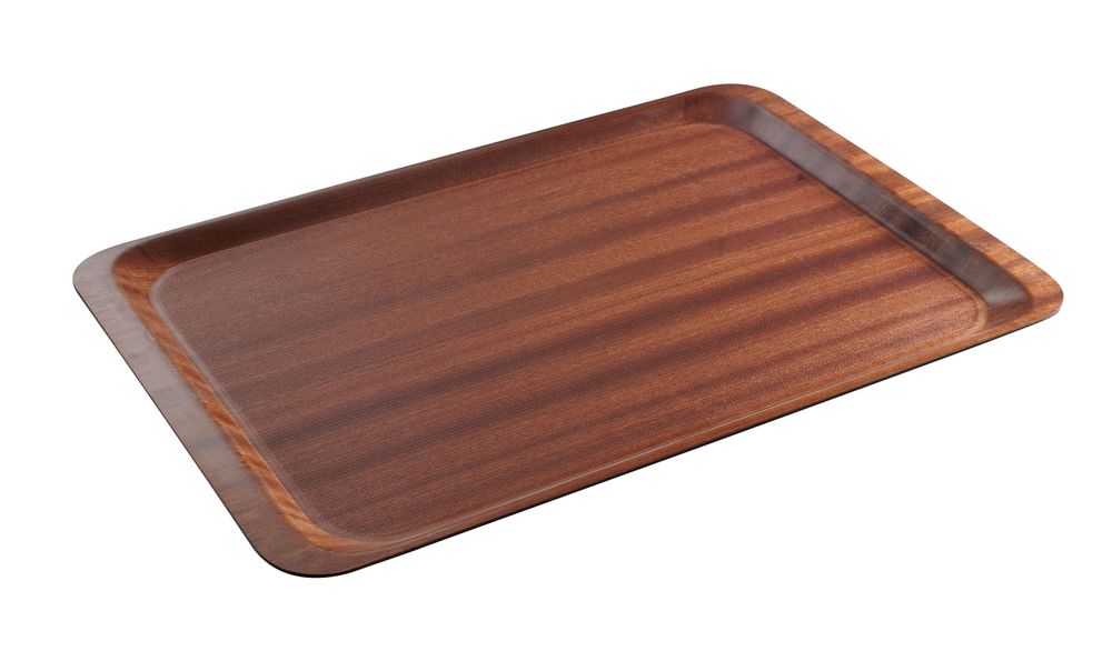 Tacna za posluživanje, pravokutna, protuklizna, laminirana, AmerBox, Od mahagonija, 460x360mm - Slika 4