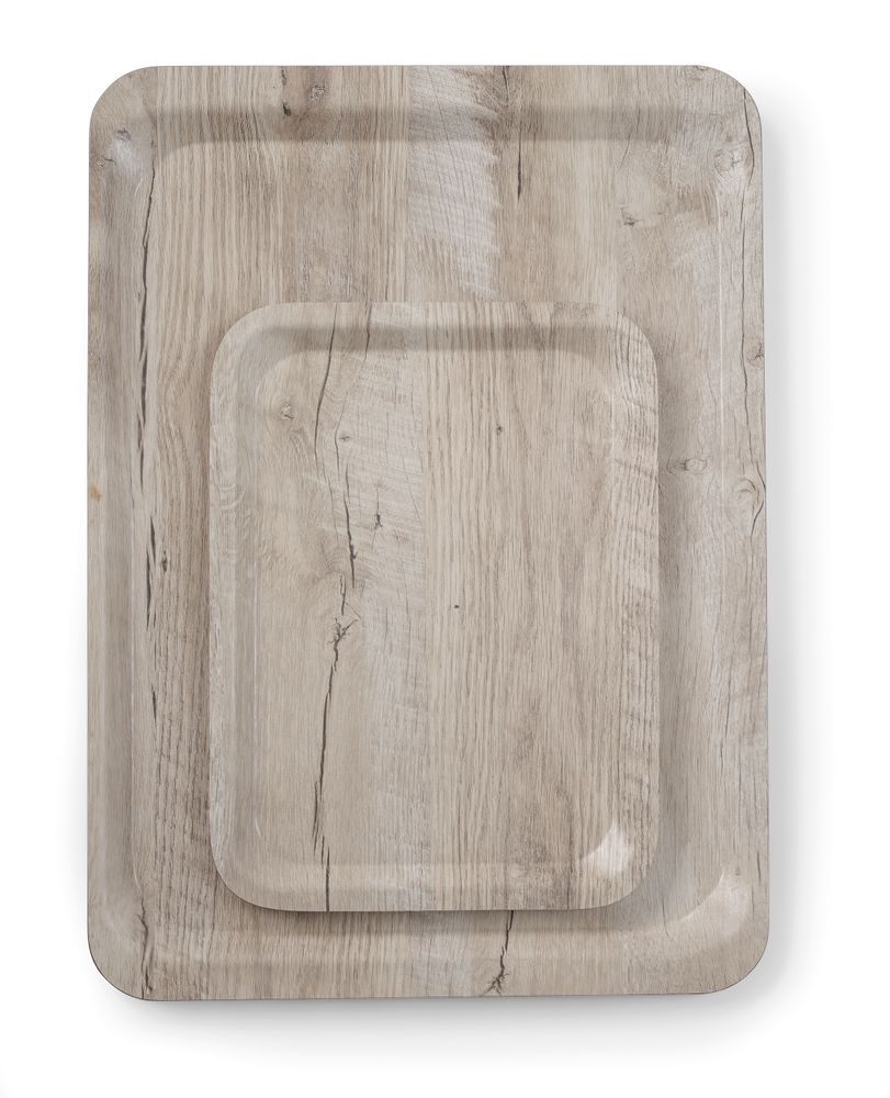 Tacna za posluživanje s uzorkom drveta od melamina, AmerBox, Tamno drvo, 240x340mm - Slika 4
