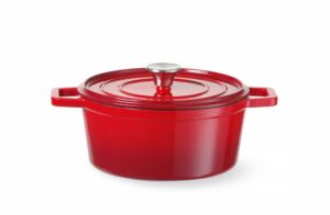 Emajlirana posuda od lijevanog željeza, HENDI, 4,4L, Crvena, 365x290x(H)115mm