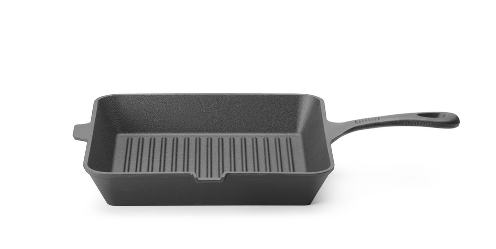 Grill tava od lijevanog željeza, HENDI, Crna, 250x250x(H)50mm, Kvadrat - Slika 3