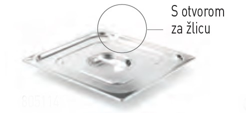 Gastronorm poklopac s otvorom za žlicu, HENDI, Profi Line, GN 1/2, 265x325mm - Slika 2