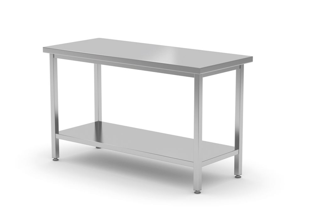 Centralni radni stol heavy duty s policom, 600 mm dubine, HENDI, Profi Line, 1400x600x(H)850mm