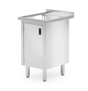 Sink stol, zavaren, s ormarićem i vratima sa šarkama, HENDI, Profi Line, 600x600x(H)850mm