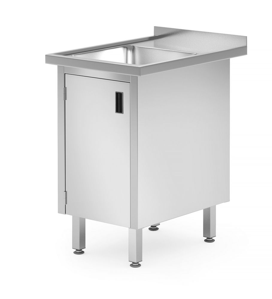 Stol za sudoper, zavaren, s ormarićem i vratima na šarke, HENDI, Profi Line, 600x700x(H)850mm