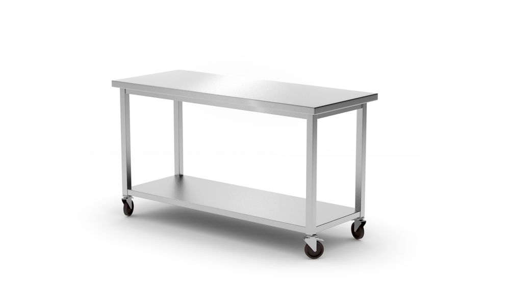 Radni stol s policom – montažni, dubina: 600 mm., HENDI, Kitchen Line, 1200x600x(H)850mm - Slika 3