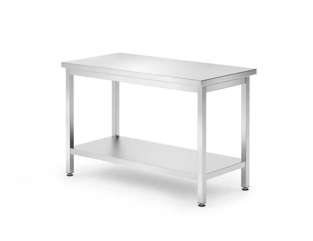 Središnji radni stol s policom Budget Line – montažni, dubina: 600 mm, HENDI, Kitchen Line, 800x600x(H)850mm - Slika 2