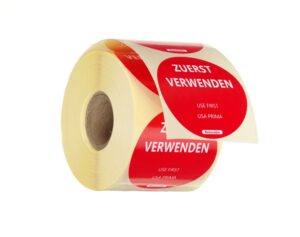Naljepnica za višekratnu uporabu za sigurnost hrane, „USE FIRST”, HENDI, Crvena, 500 kom, ?50mm