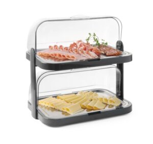 Dupla rashladna roll-top vitrina Duo, UNIQ, HENDI, designed by Robert Bronwasser, Crna, 480x355x(H)480mm