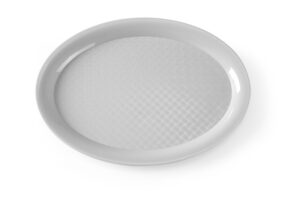 Tacna za fast food od polipropilen, ovalna, HENDI, Crna, 265x195x(H)15mm