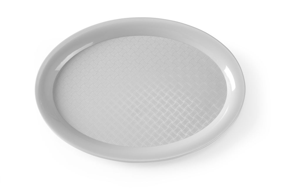 Tacna za fast food od polipropilen, ovalna, HENDI, Crna, 265x195x(H)15mm