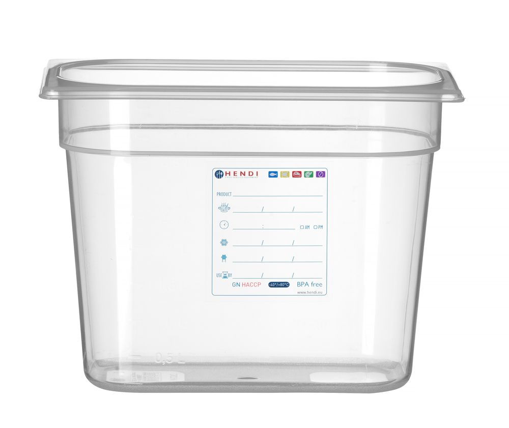 Gastronorm spremnik 1/4, HENDI, GN 1/4, 2,8L, Prozirno, 265x162x(H)100mm - Slika 2